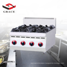 Chinese High Pressure Commerical Kitchen Appliance Build In 4 Burner Gas Cooking Range